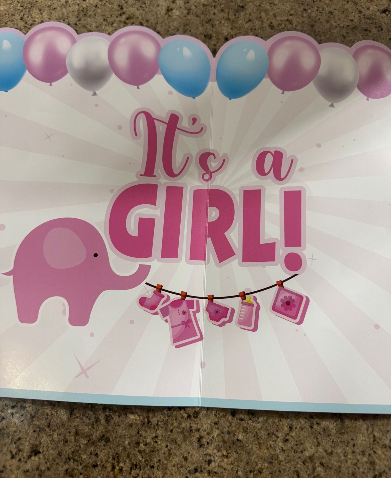 It's A Girl Jumbo Baby Shower Card 2