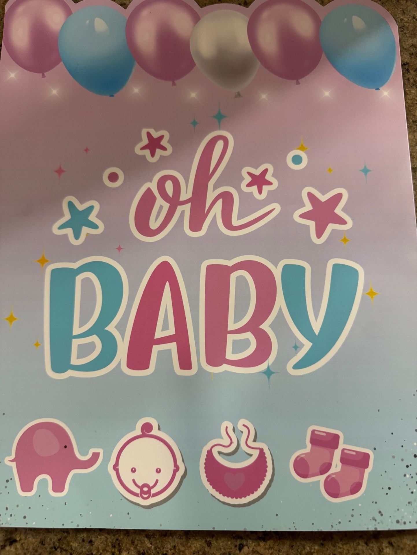 It's A Girl Jumbo Baby Shower Card 3