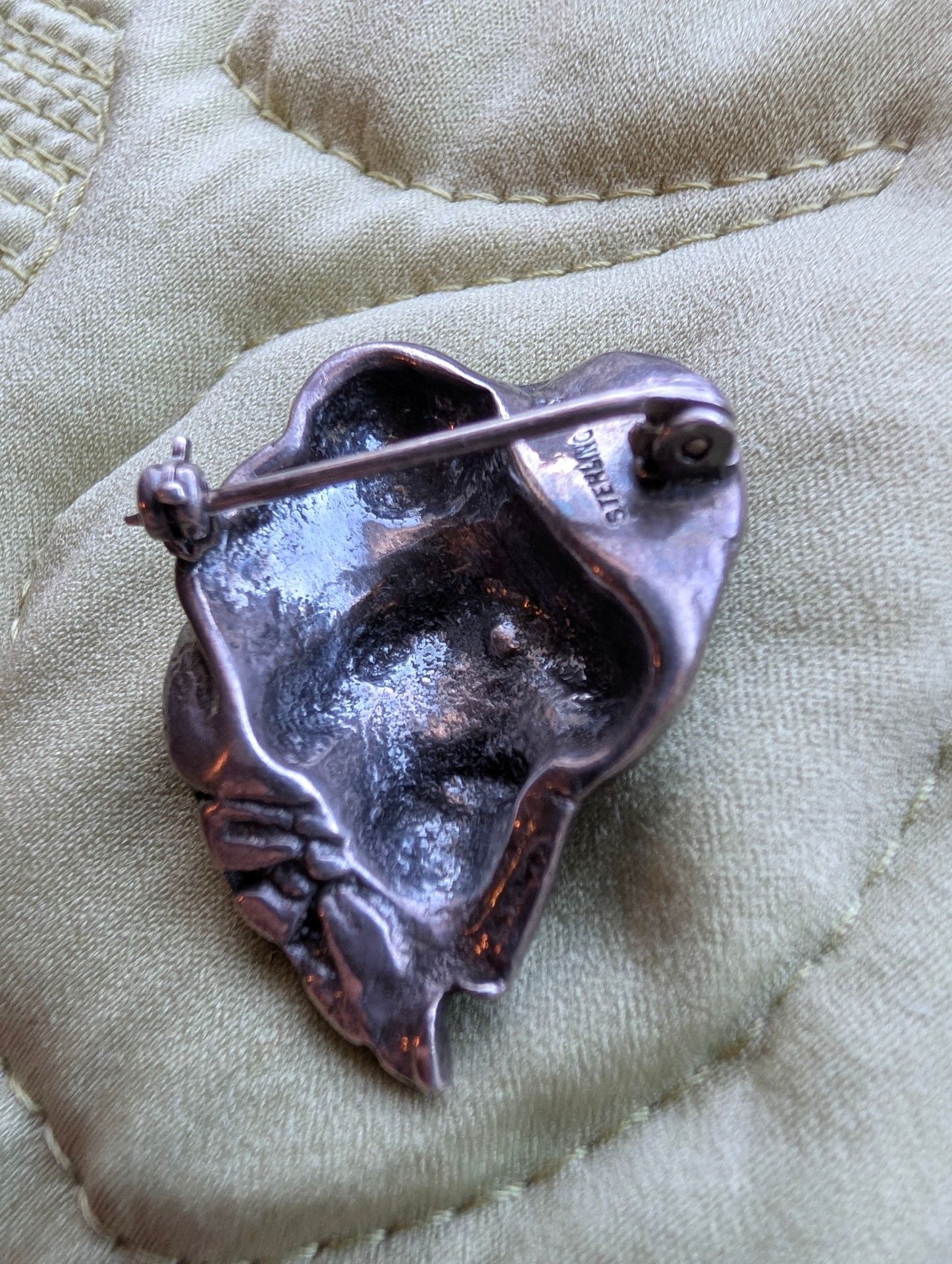 Art Nouveau Sterling Silver Gibson Girl Lady Face Hat Brooch Pin 7