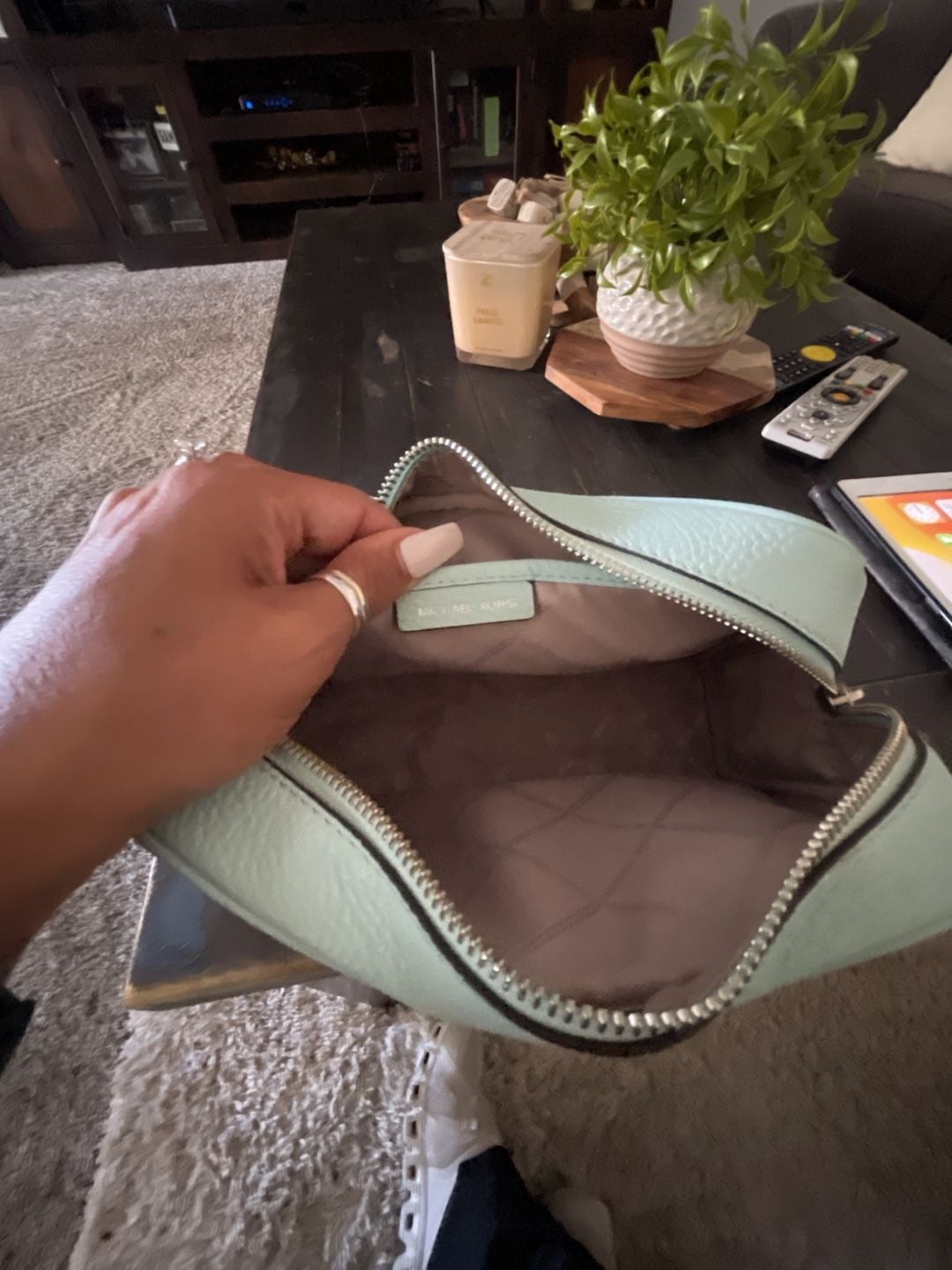 Michael kors Travel Pouch Clutch Aqua Green 5