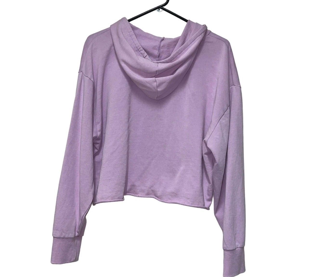 Skechers Crop Hoodie Size L Purple Logo Pullover Sweatshirt 3