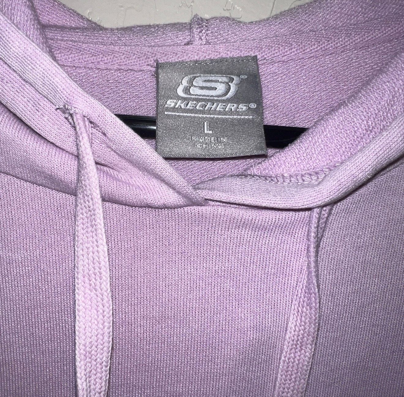 Skechers Crop Hoodie Size L Purple Logo Pullover Sweatshirt 4