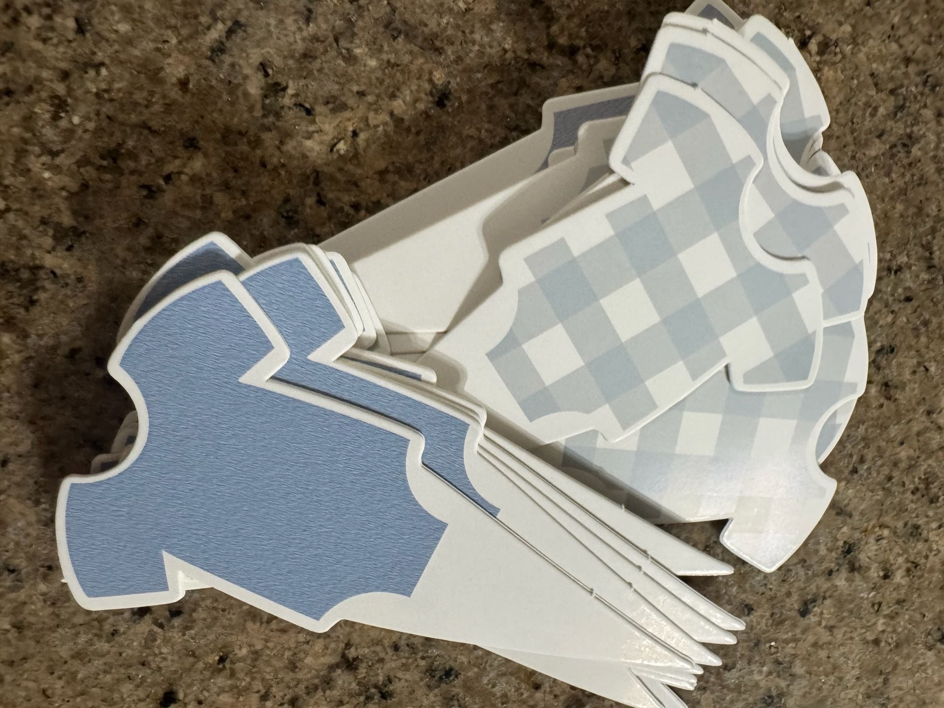 Blue Bodysuit Cupcake Decoration Baby Shower Gingham 1