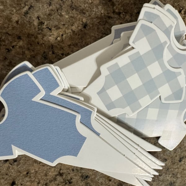Blue Bodysuit Cupcake Decoration Baby Shower Gingham