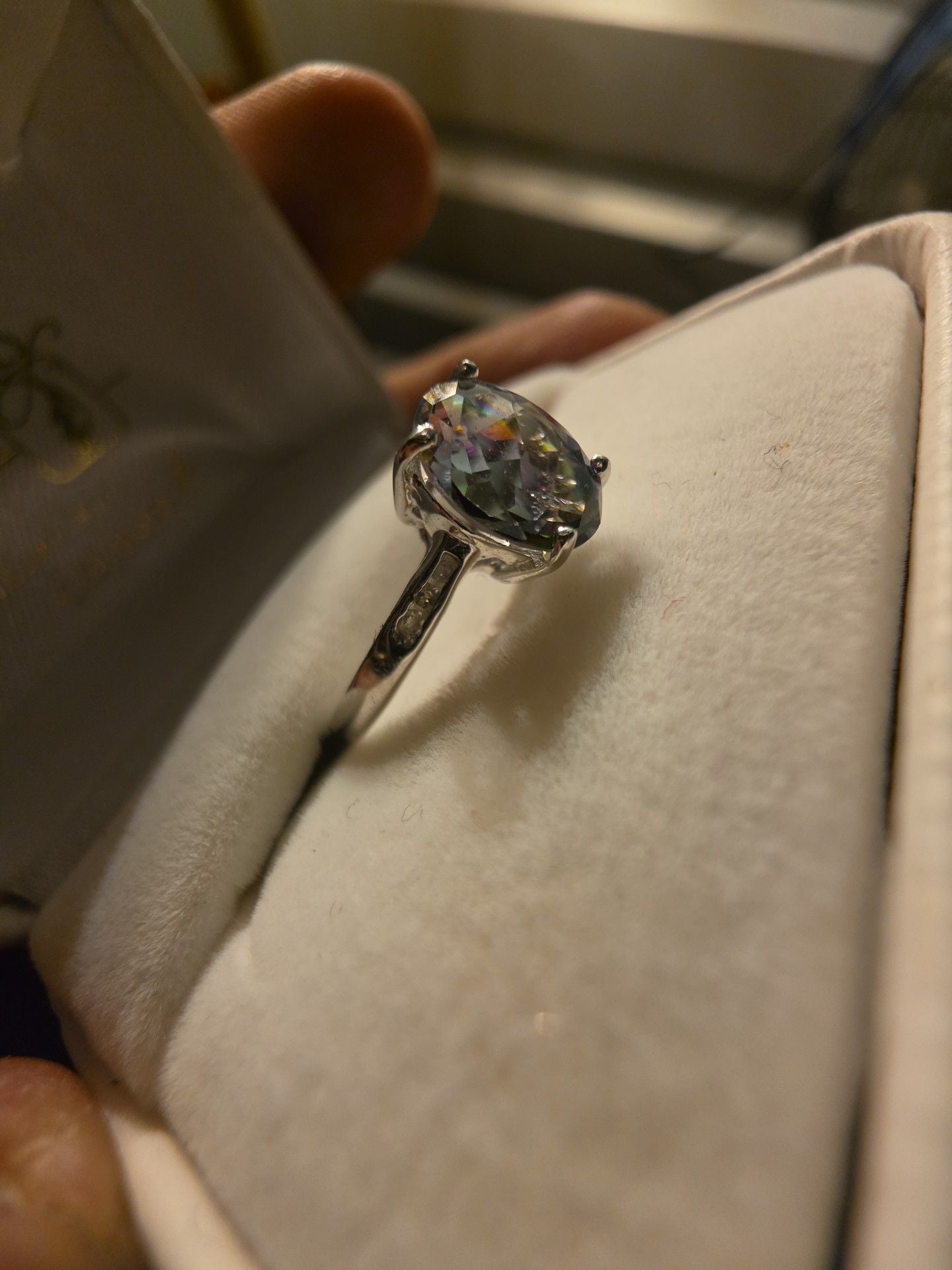 Coleman Black Hills Gold Mystic Topaz 10K White Gold Ring 5