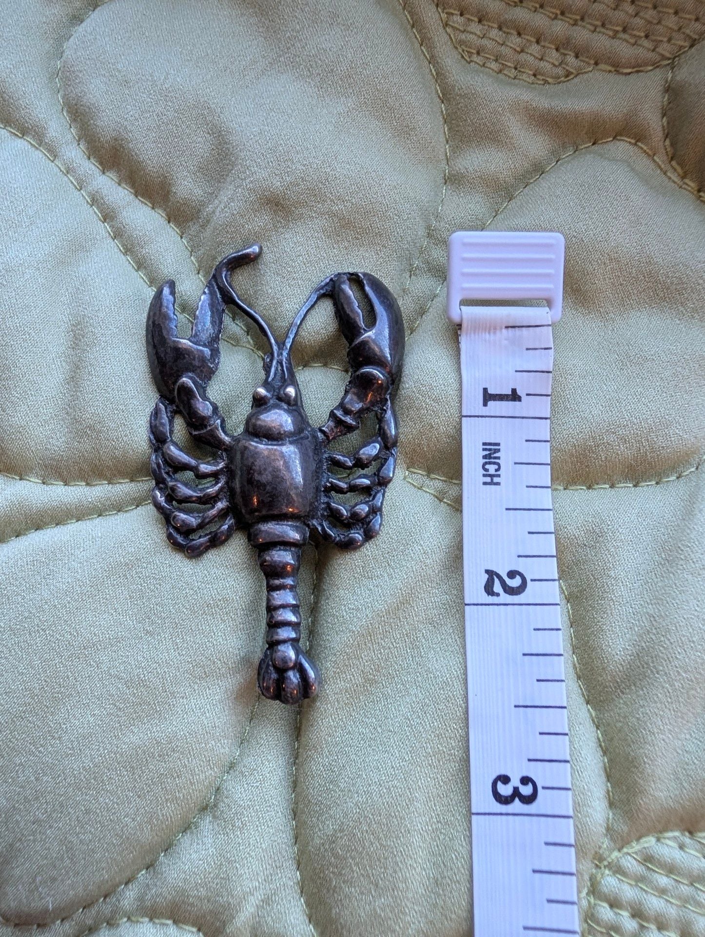 Vintage Sterling Silver Lobster Brooch Pin Figurine Crustacean 6