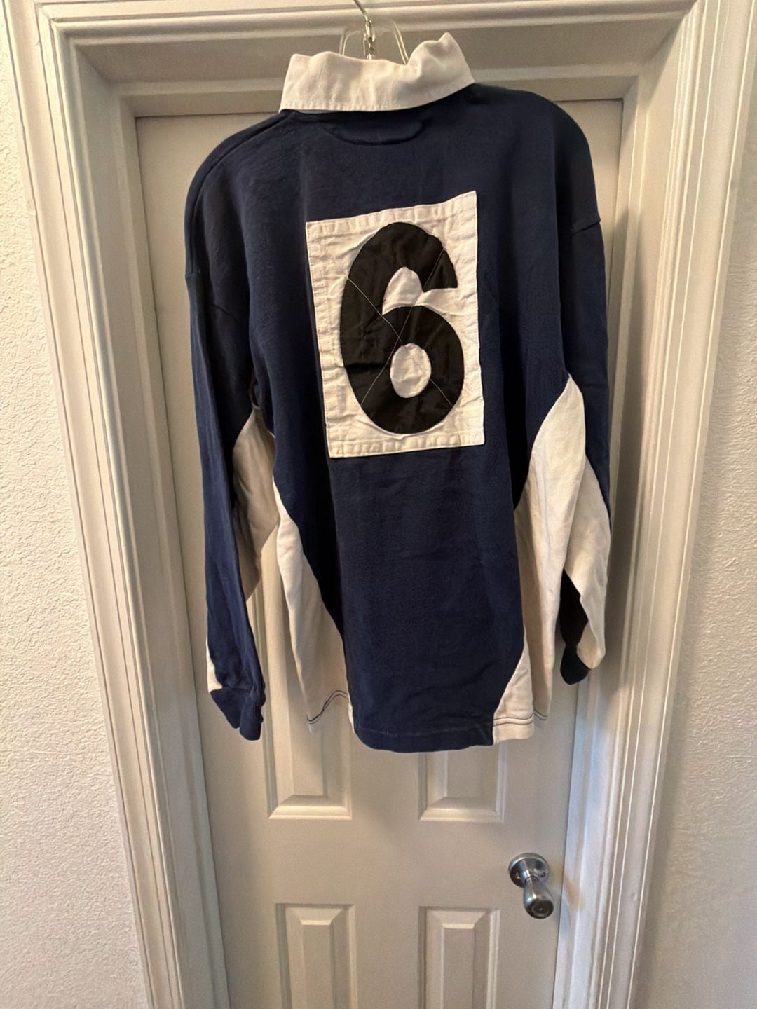 Halbro Rugby Imports Long Sleeve Rugby Shirt Size L Navy White 4