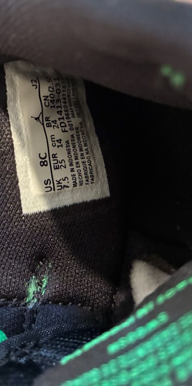 Nike Air Jordan 1 Retro High OG Lucky Green Size 8C Toddler 10
