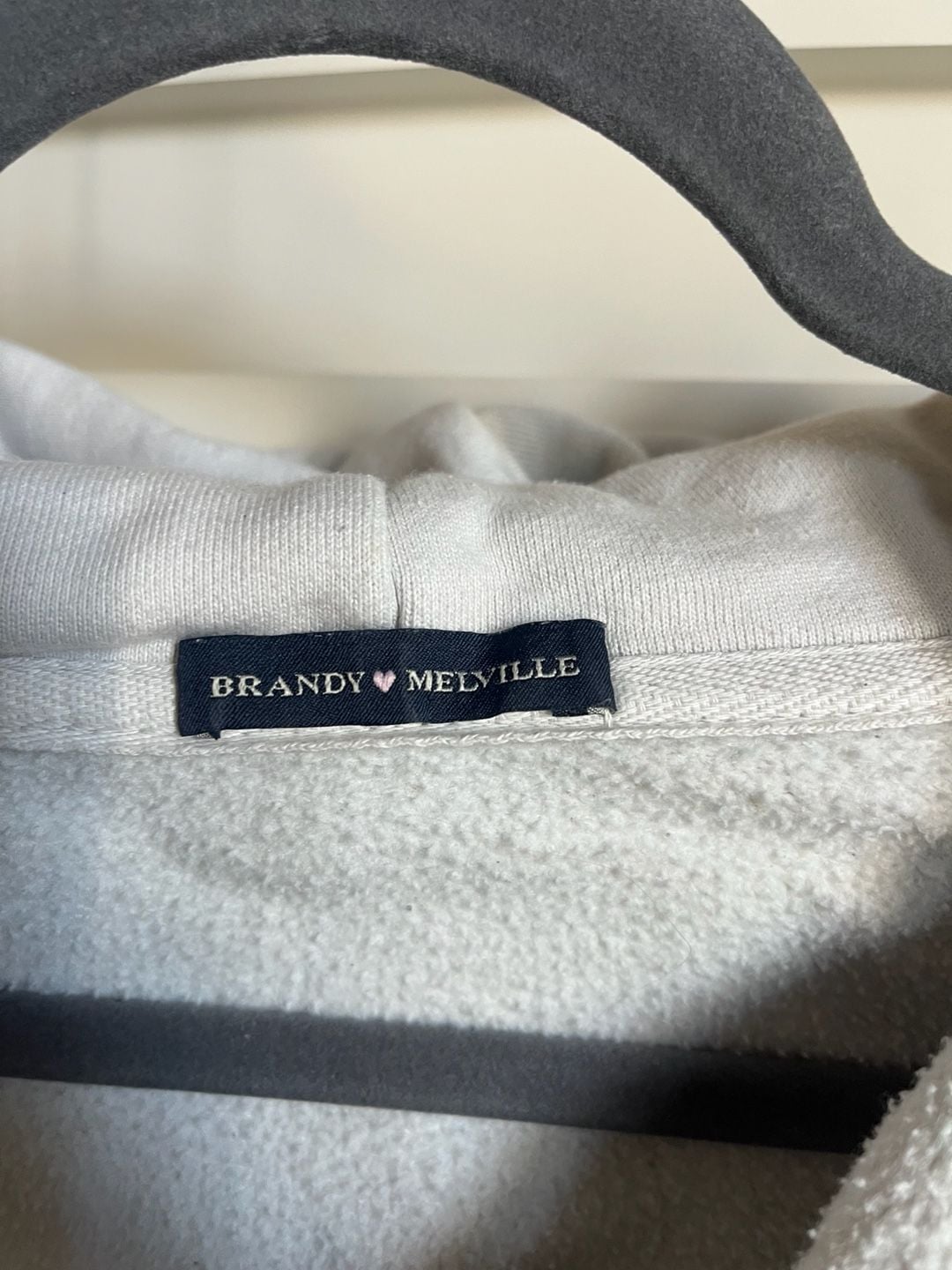 Brandy Melville Christy Hoodie White Zip Up 3