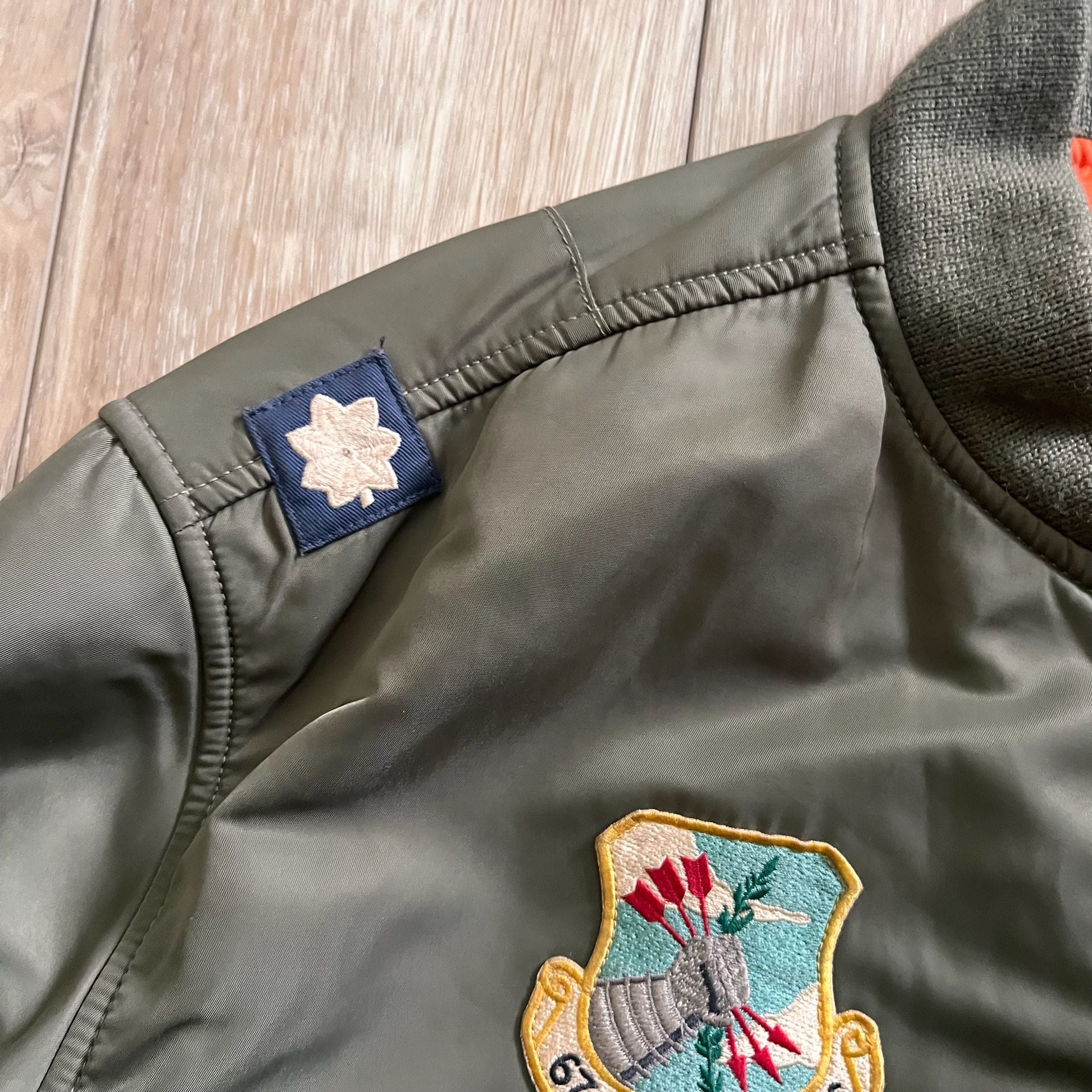 Polo Ralph Lauren MA-1 Flight Jacket Green Military Patches 4