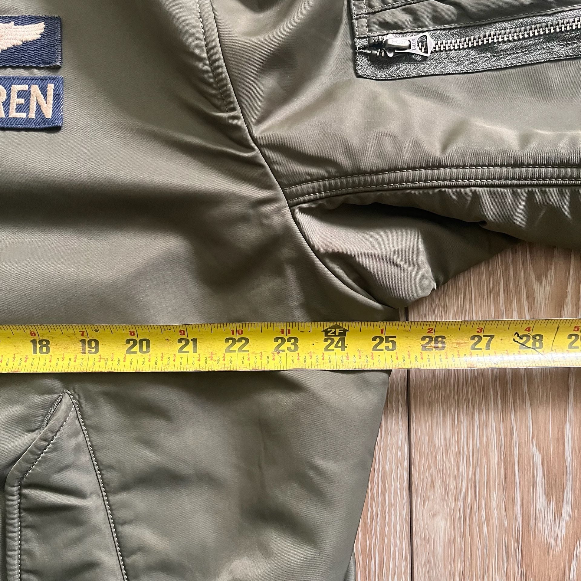 Polo Ralph Lauren MA-1 Flight Jacket Green Military Patches 6