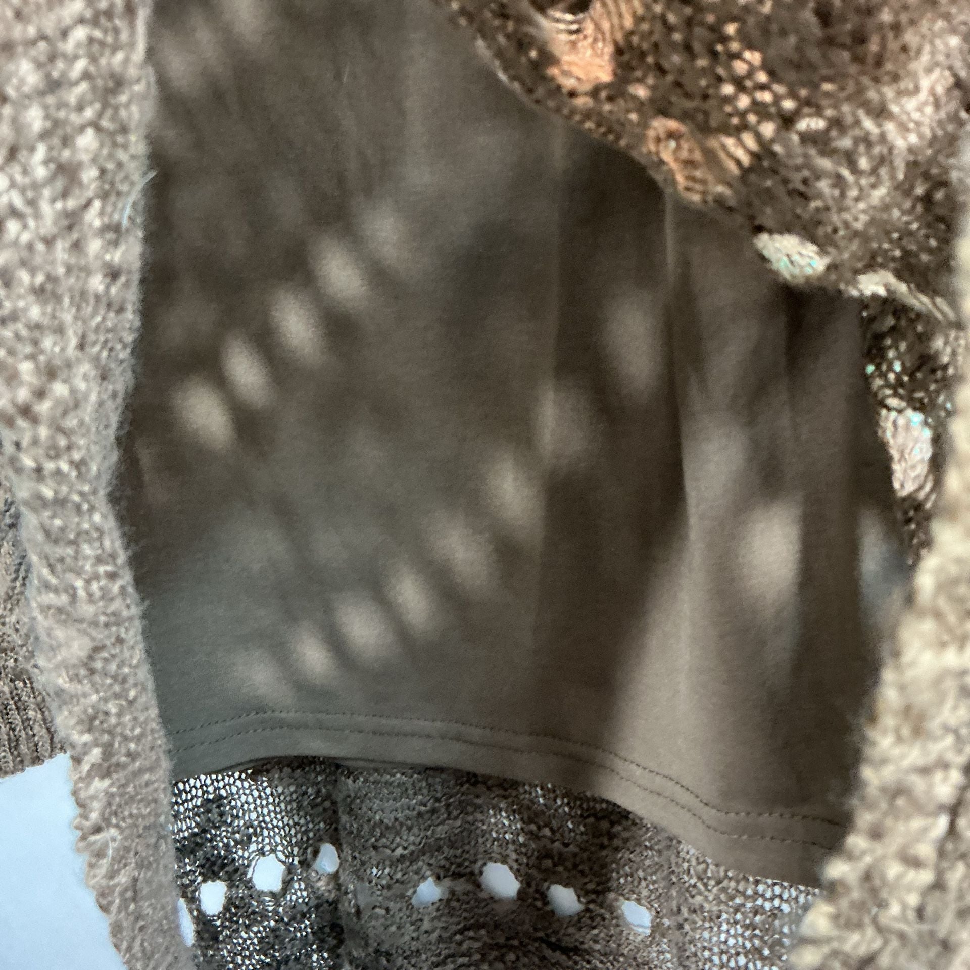 SHU SHU Open Knit Sweater Brown Distressed Grunge Size S 5