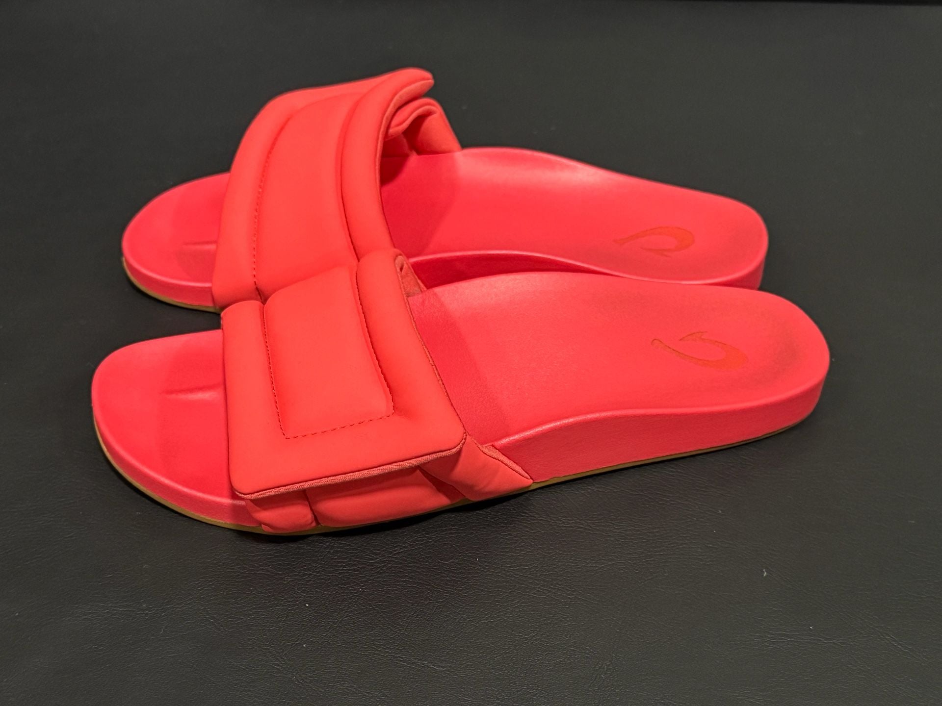 OluKai Sunbeam Slide Sandal Orange Padded Sandals Shoes Womens 9 6