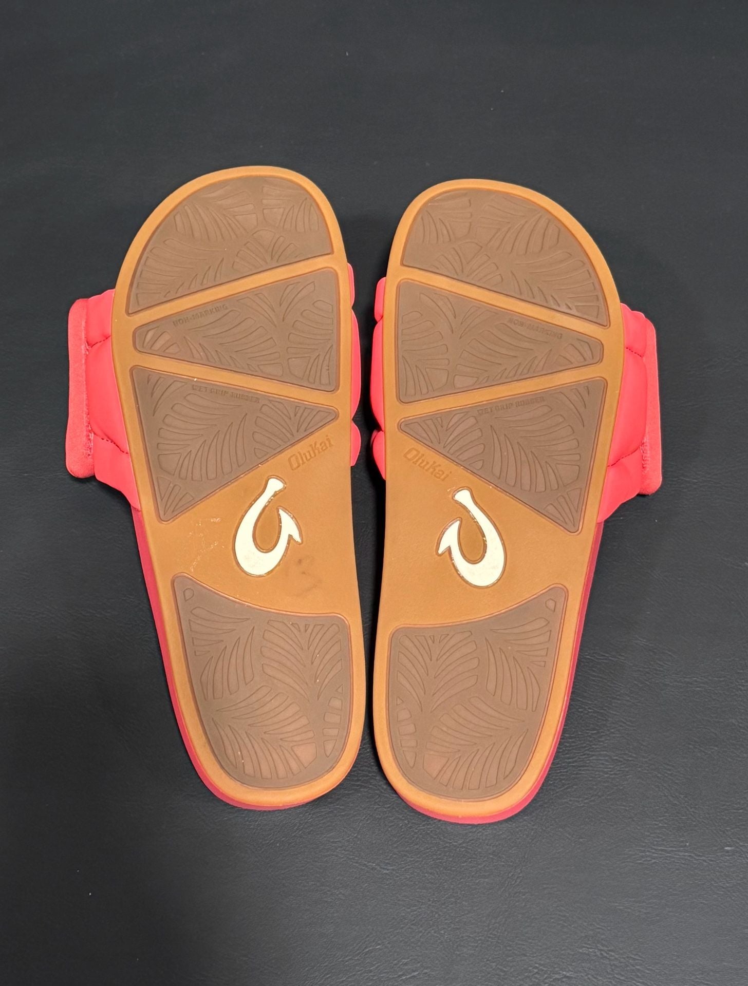 OluKai Sunbeam Slide Sandal Orange Padded Sandals Shoes Womens 9 7