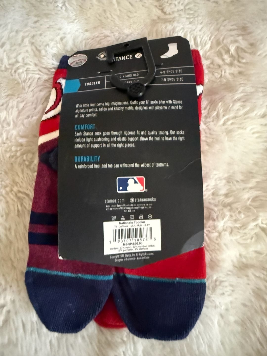 Stance Washington Nationals Toddler 7-8 Shoe Size 2