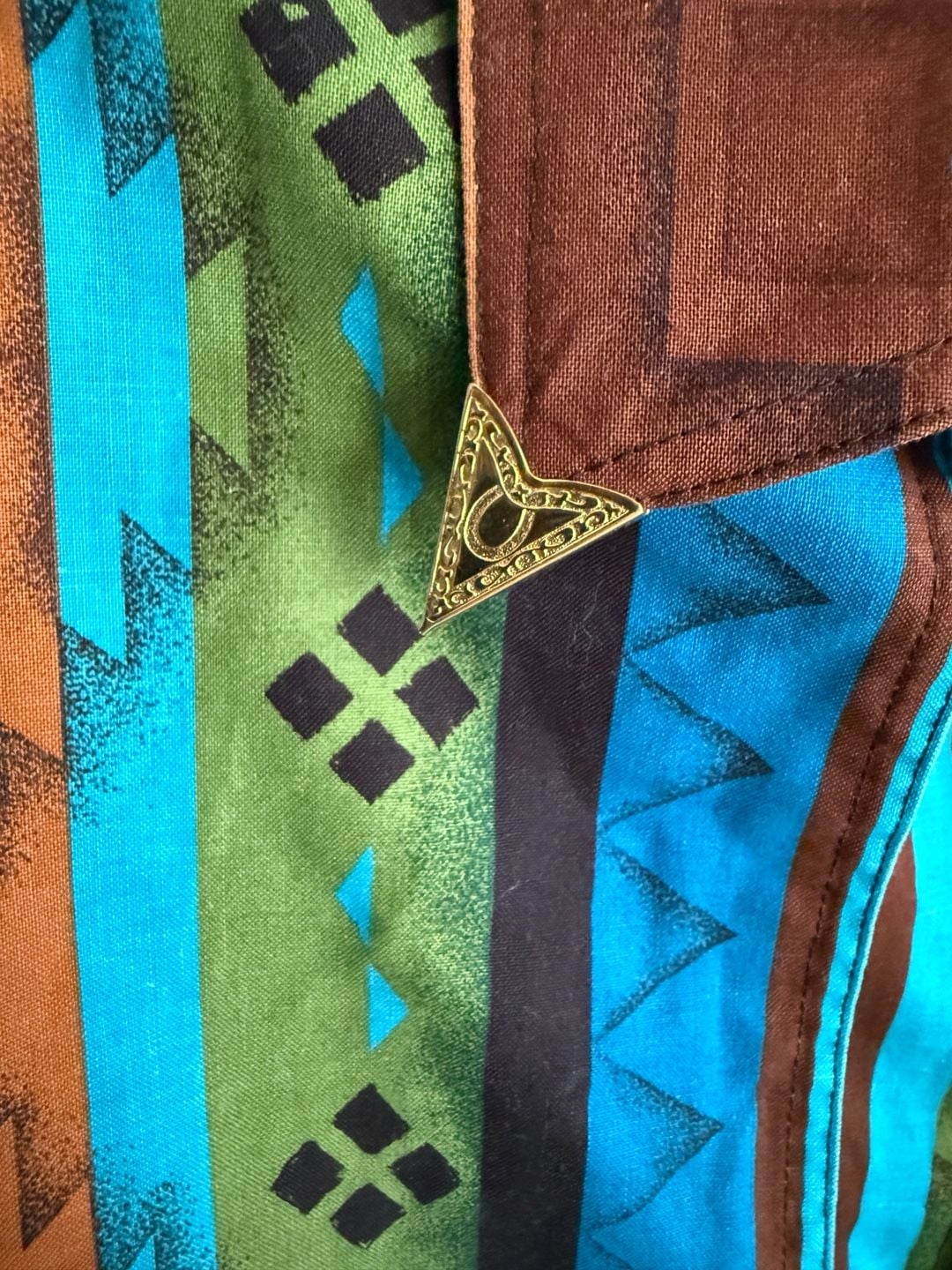 Vintage Aztec Southwestern Print Long Sleeve Western Shirt 3
