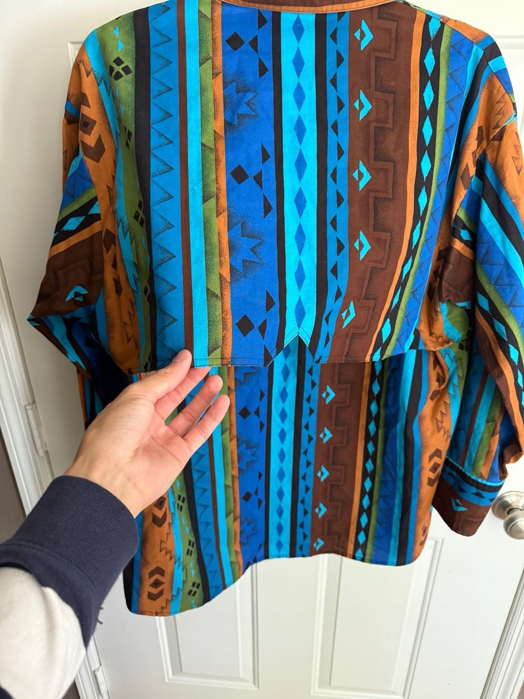 Vintage Aztec Southwestern Print Long Sleeve Western Shirt 6