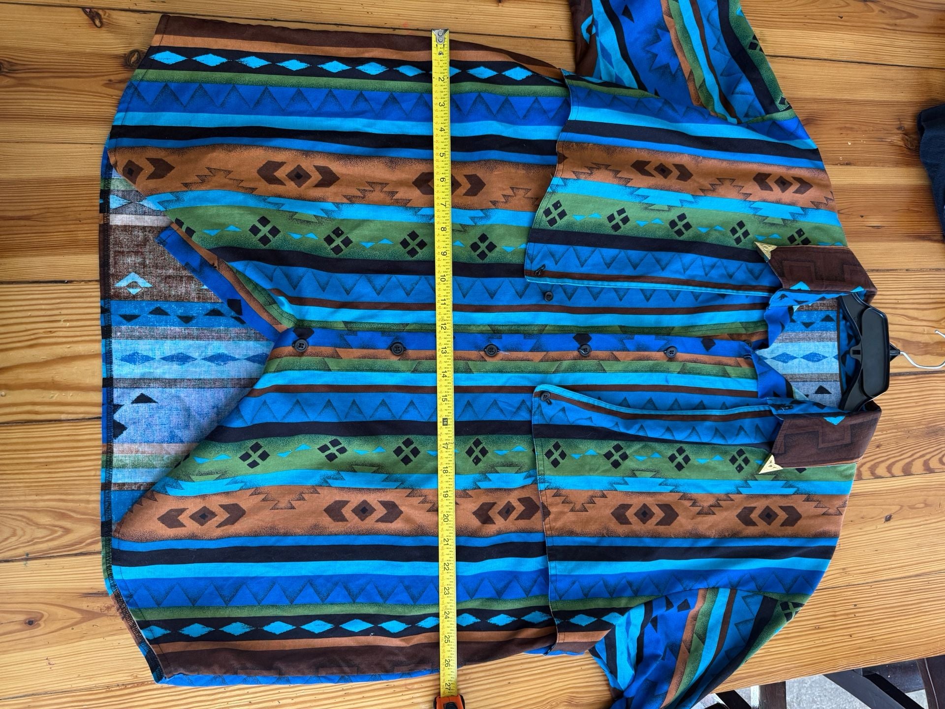 Vintage Aztec Southwestern Print Long Sleeve Western Shirt 7