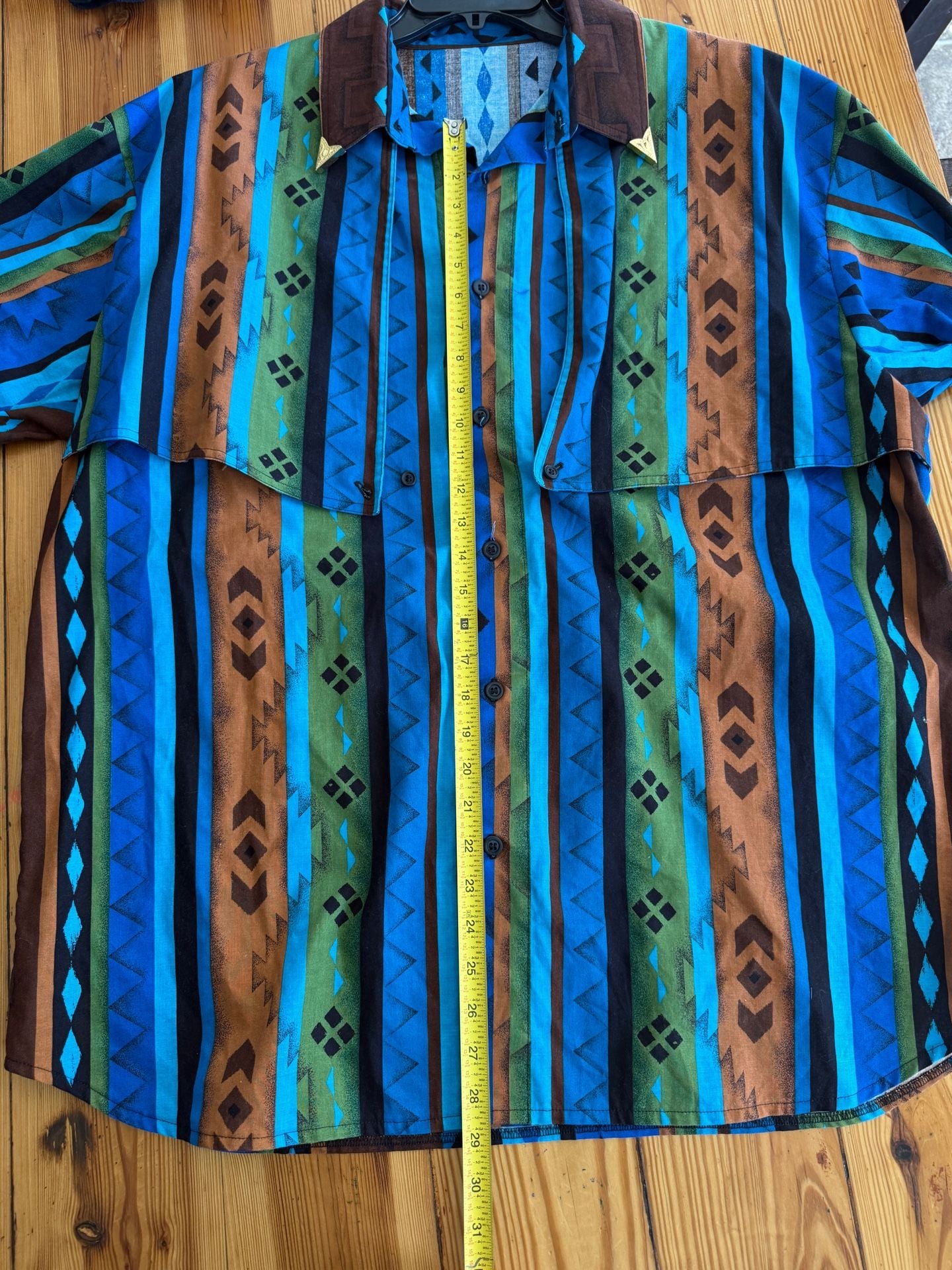 Vintage Aztec Southwestern Print Long Sleeve Western Shirt 8