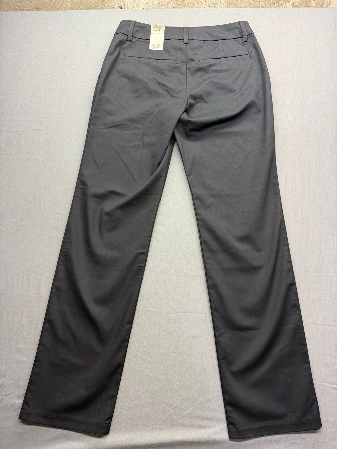 Lee Straight Leg Mid Rise Size 4 Medium Black Wrinkle Free Pants 10