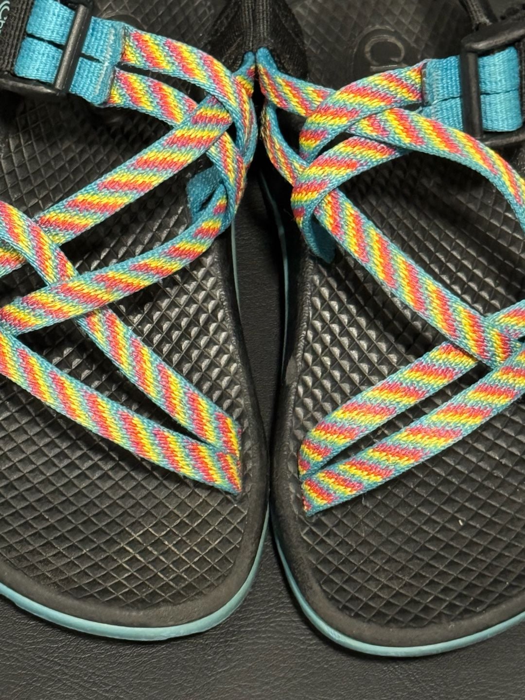 Chaco ZX/2 EcoTread Sandals Multicolor Rainbow Fiesta Girls 12 4