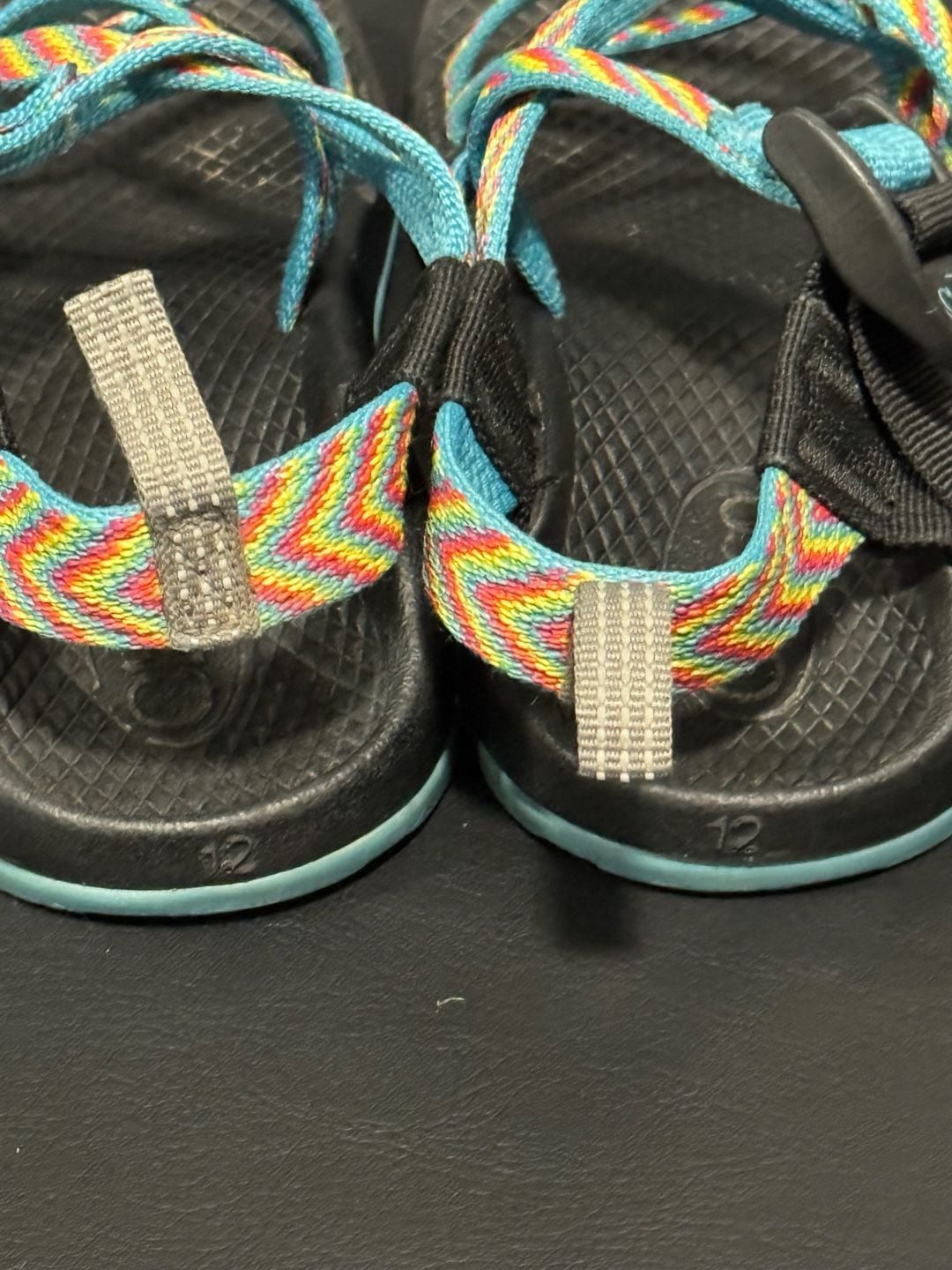 Chaco ZX/2 EcoTread Sandals Multicolor Rainbow Fiesta Girls 12 6