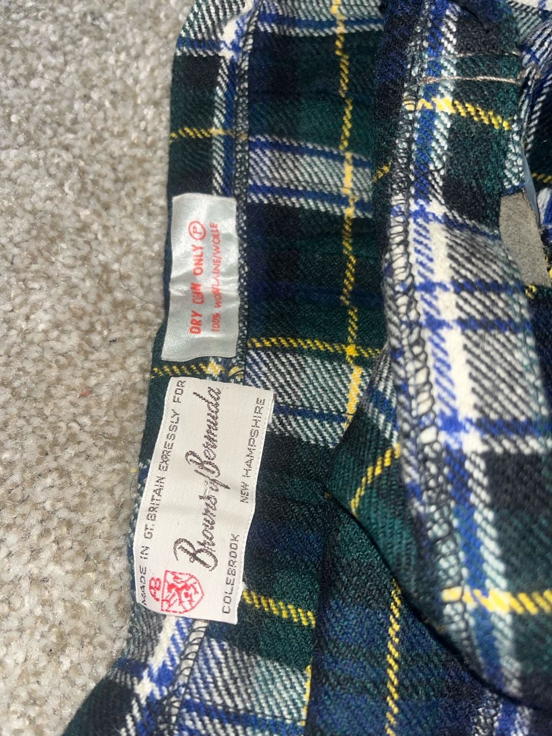 Browns of Bermuda Plaid Wool Kilt Wrap Skirt Green Tartan Leather Buckles 4