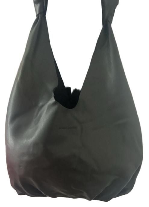 Elizabeth and James Black Leather Knot Handle Hobo Bag 2