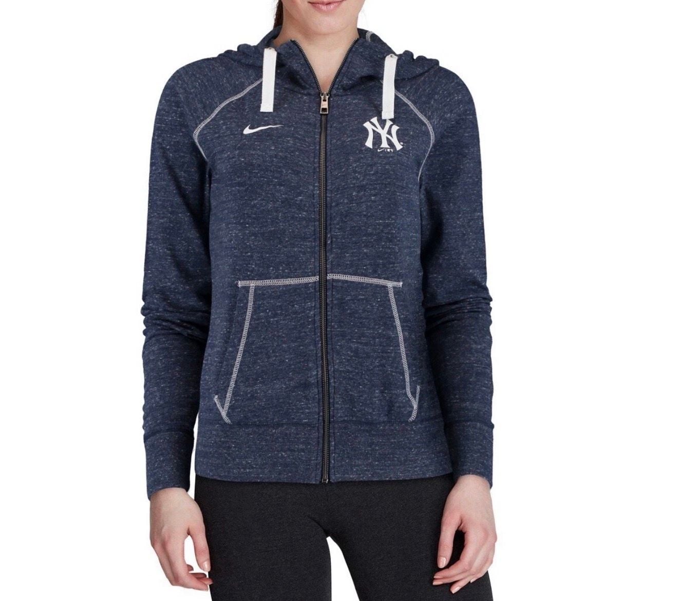 Nike New York Yankees Full Zip Hoodie Size XS Blue Slub Lightweight 6