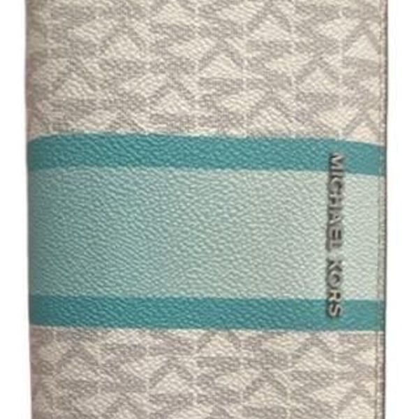 Michael Kors Jet Set Travel Continental Wallet Vanilla/Turquoise