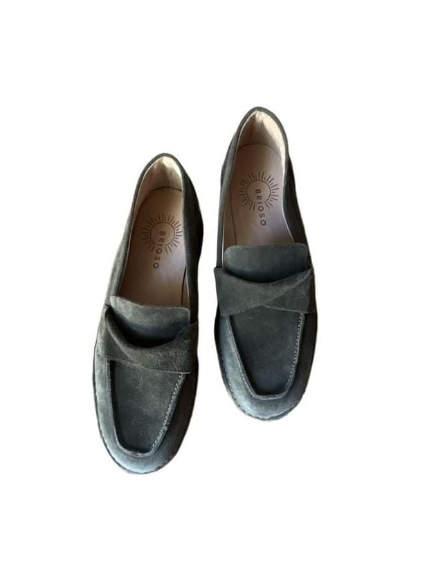 Brioso Clarence Suede Loafers Size 7M Olive Green 3