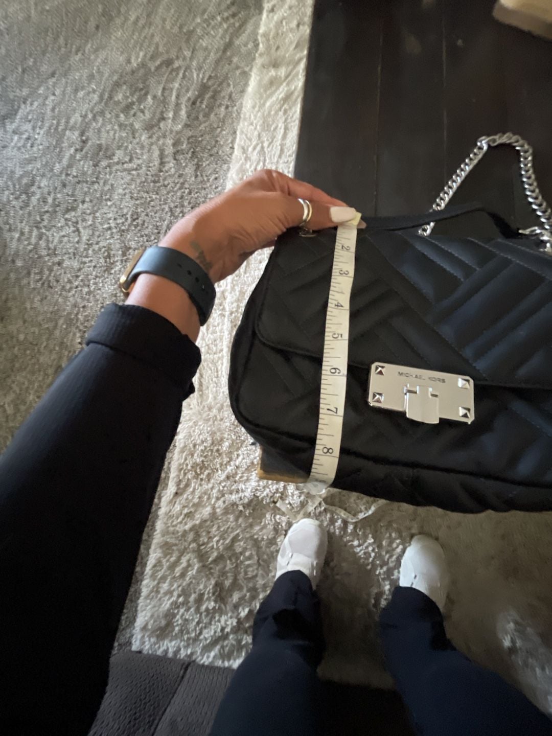 Michael Kors Black Peyton Quilted Medium 12
