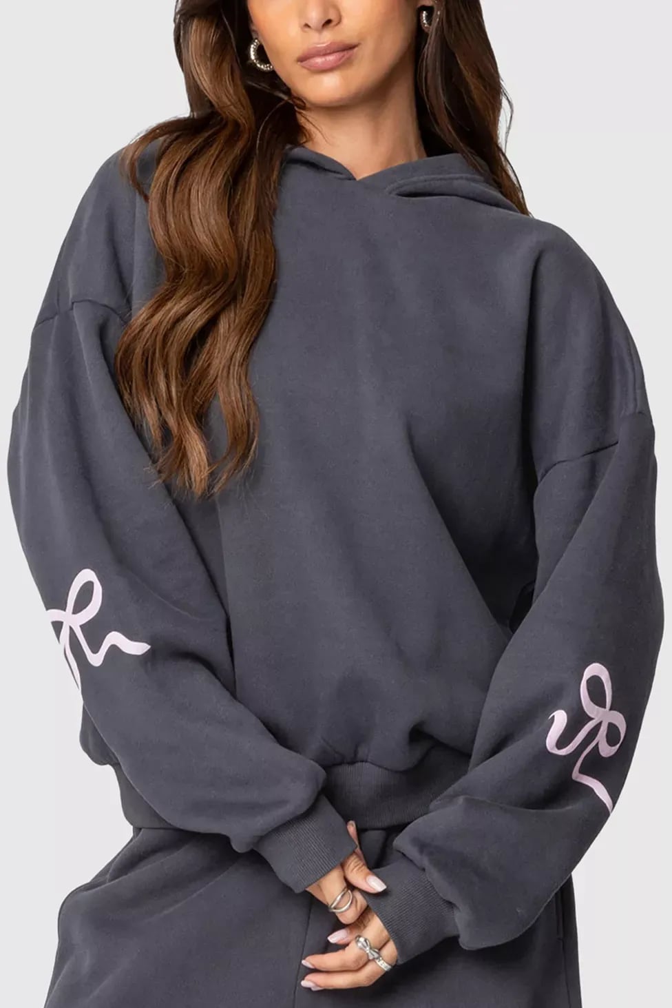 Edikted Bonney Bow Hoodie Large 1
