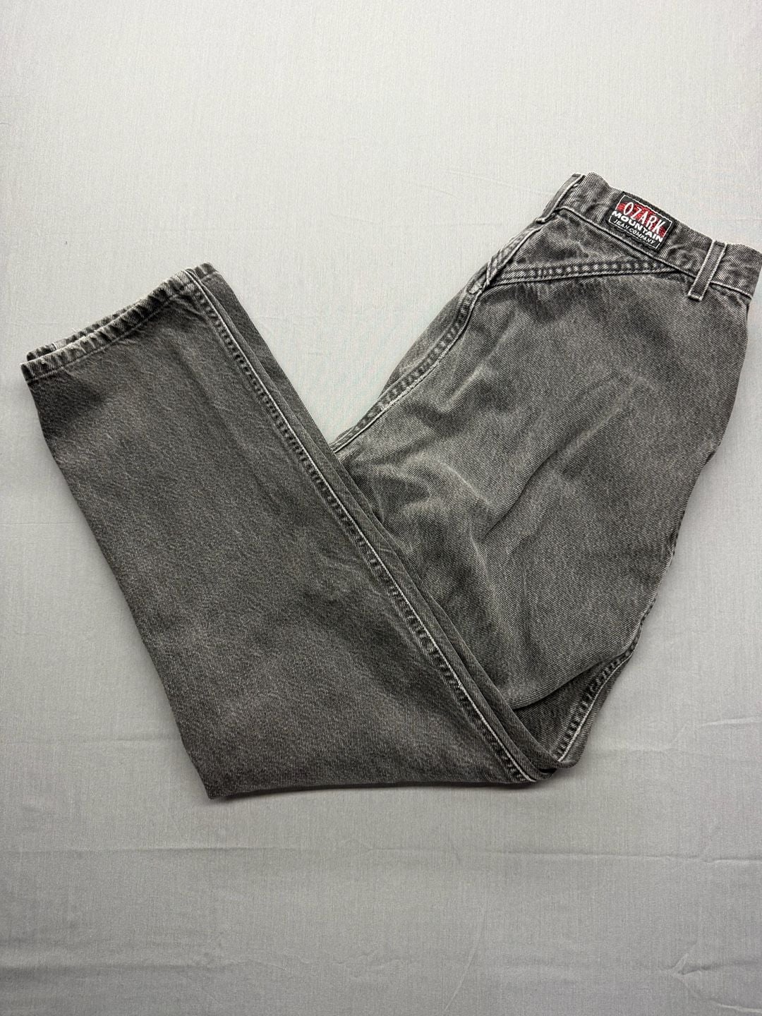 Ozark Mountain Jean Company Vintage High Rise Jeans Grey Washed Denim 2