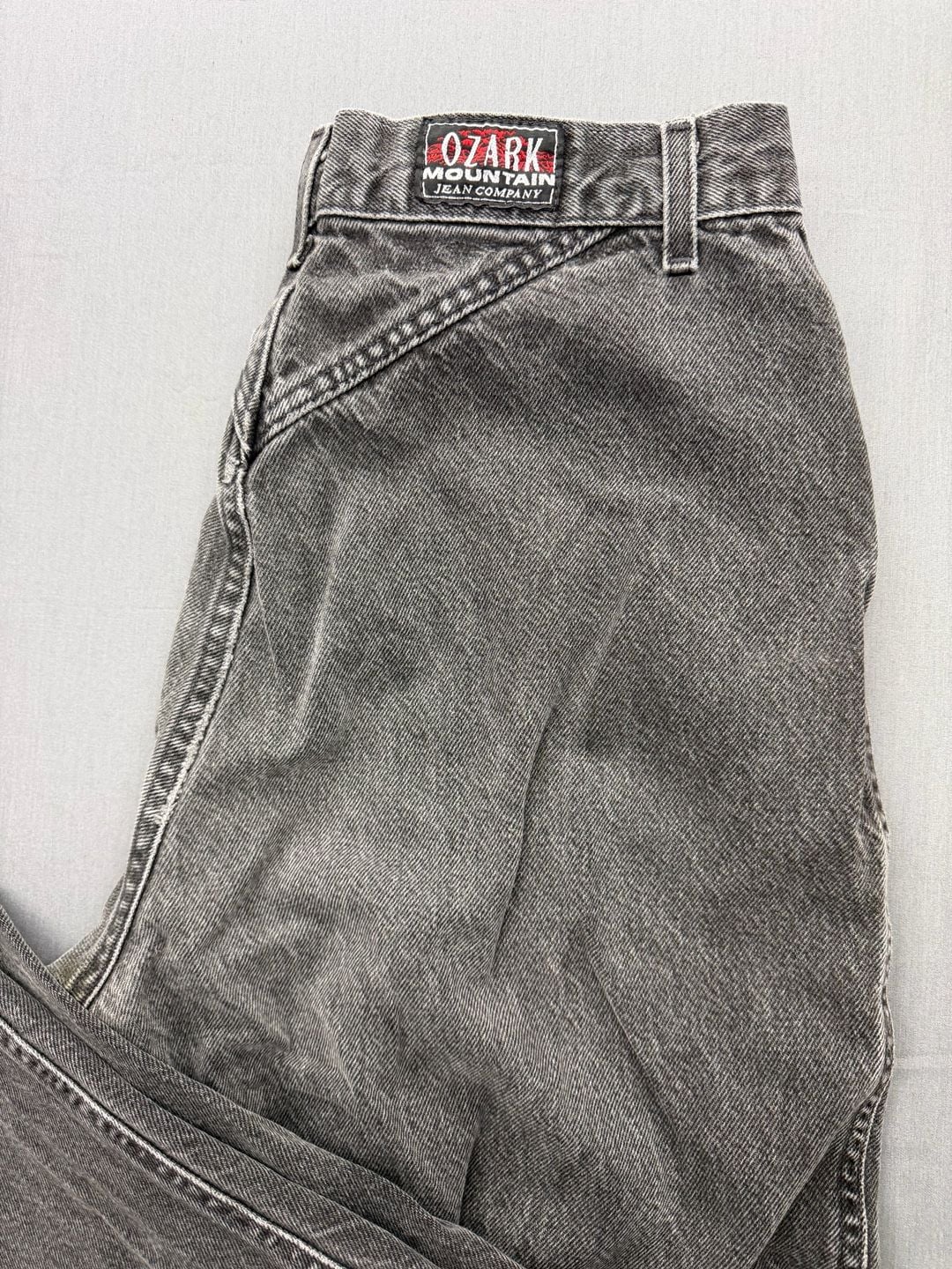 Ozark Mountain Jean Company Vintage High Rise Jeans Grey Washed Denim 3