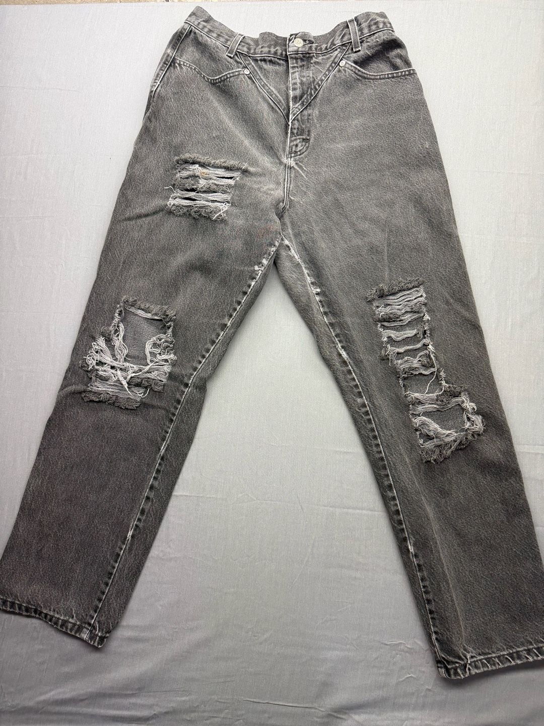 Ozark Mountain Jean Company Vintage High Rise Jeans Grey Washed Denim 4