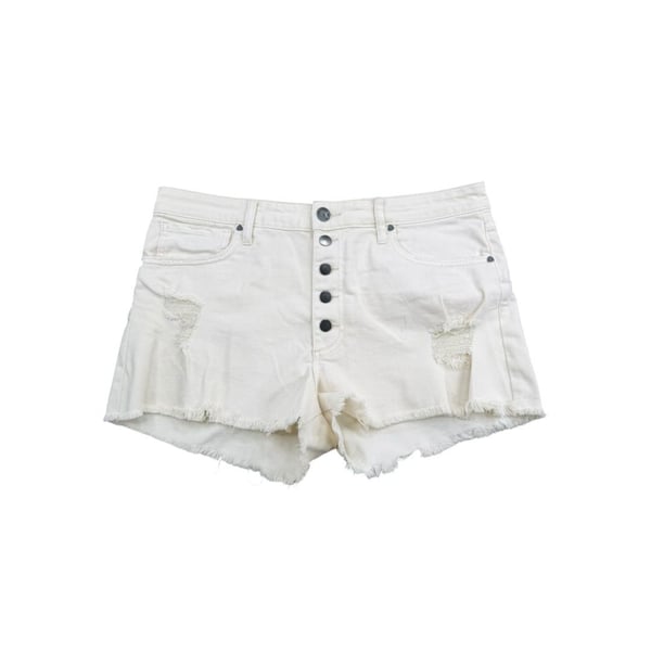 KUT from the Kloth Jane High Rise Short White Distressed Raw Hem Sz. 12