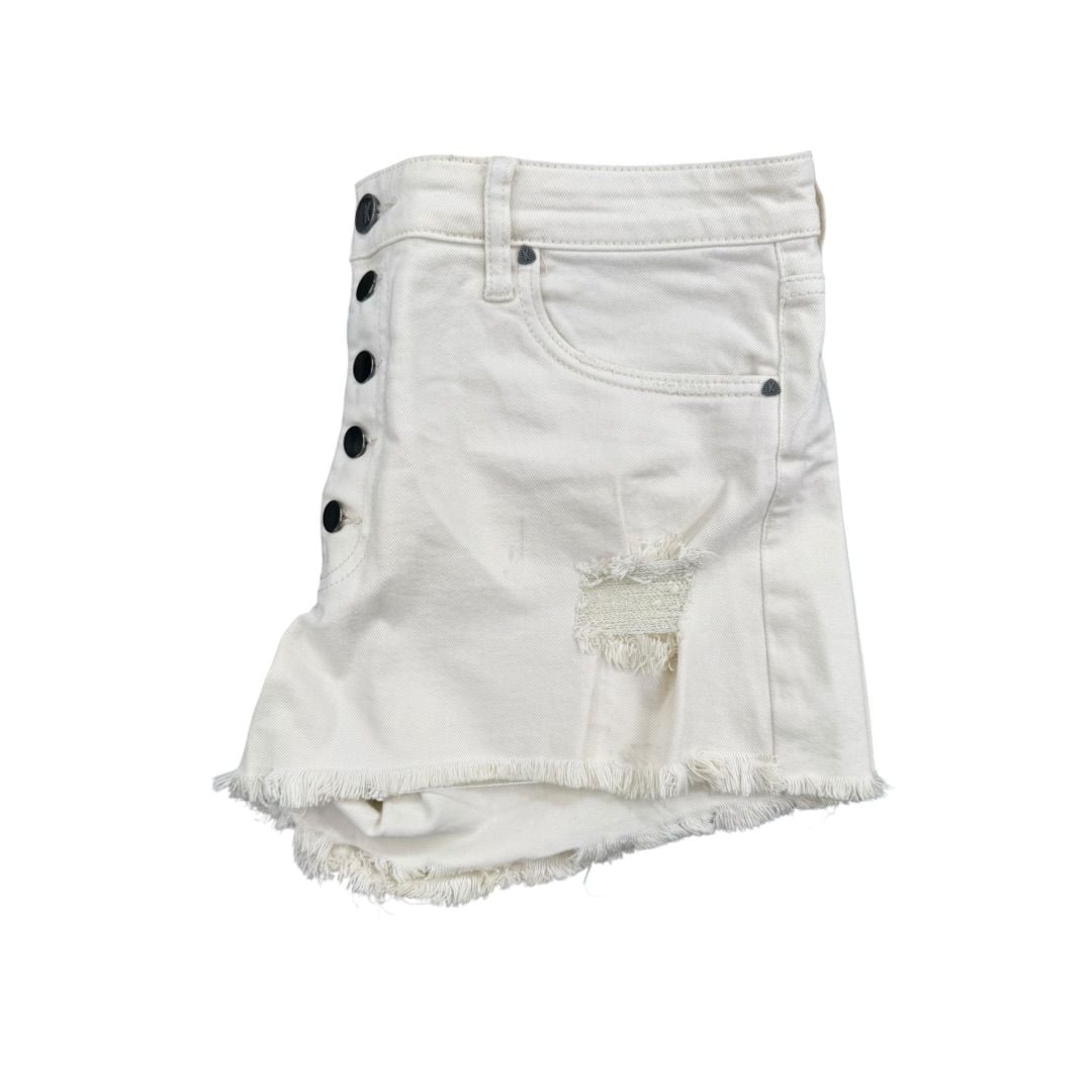 KUT from the Kloth Jane High Rise Short White Distressed Raw Hem Sz. 12 3