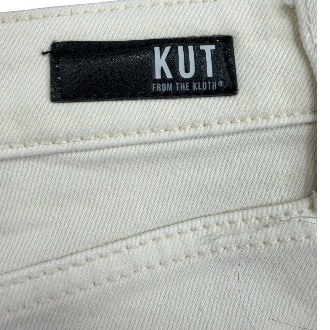 KUT from the Kloth Jane High Rise Short White Distressed Raw Hem Sz. 12 5