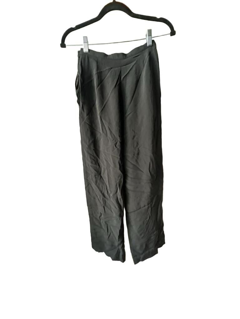Giorgio Armani Le Collezioni Pleated Wide Leg Pants Size 4 38 Black Silk Blend 5