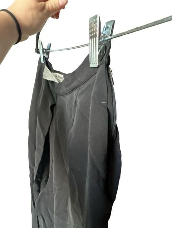 Giorgio Armani Le Collezioni Pleated Wide Leg Pants Size 4 38 Black Silk Blend 6
