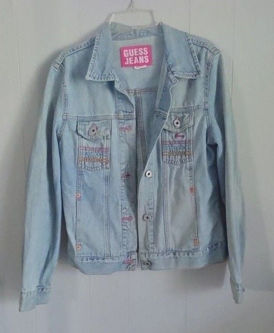 Guess Jeans Denim Jacket Embroidered Blue 3