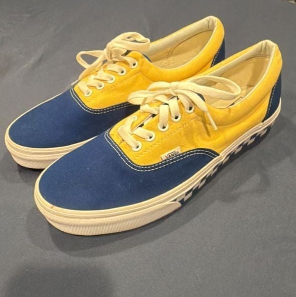 Vans Era BMX Checkerboard Size 10.5 Blue Yellow Shoes 2