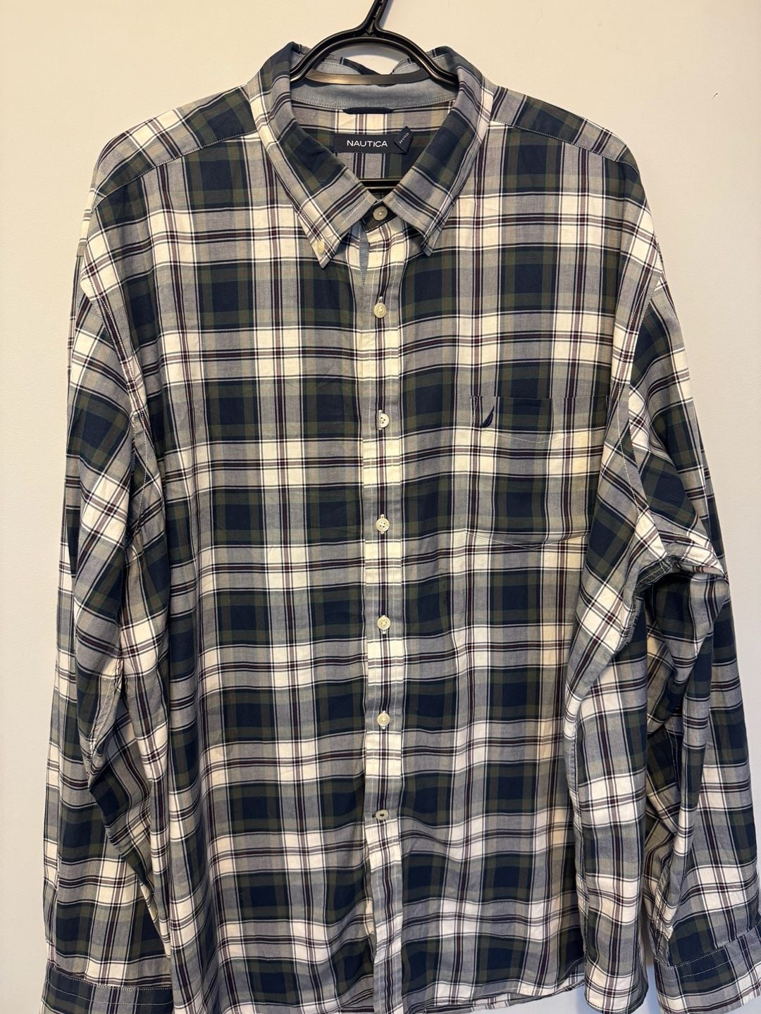 Nautica Plaid Long Sleeve Button Down Shirt Multi Color 1