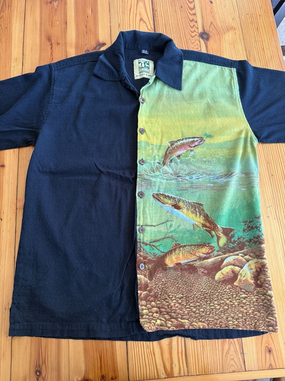 National Wildlife Federation by David Carey Fishing Shirt Size XL Trout 2