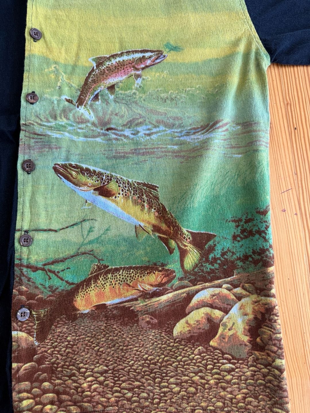 National Wildlife Federation by David Carey Fishing Shirt Size XL Trout 4