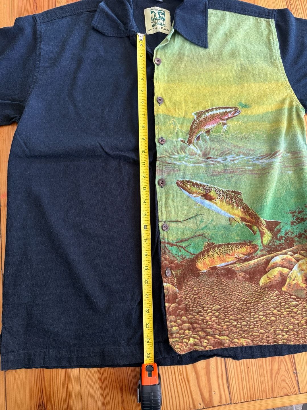 National Wildlife Federation by David Carey Fishing Shirt Size XL Trout 8