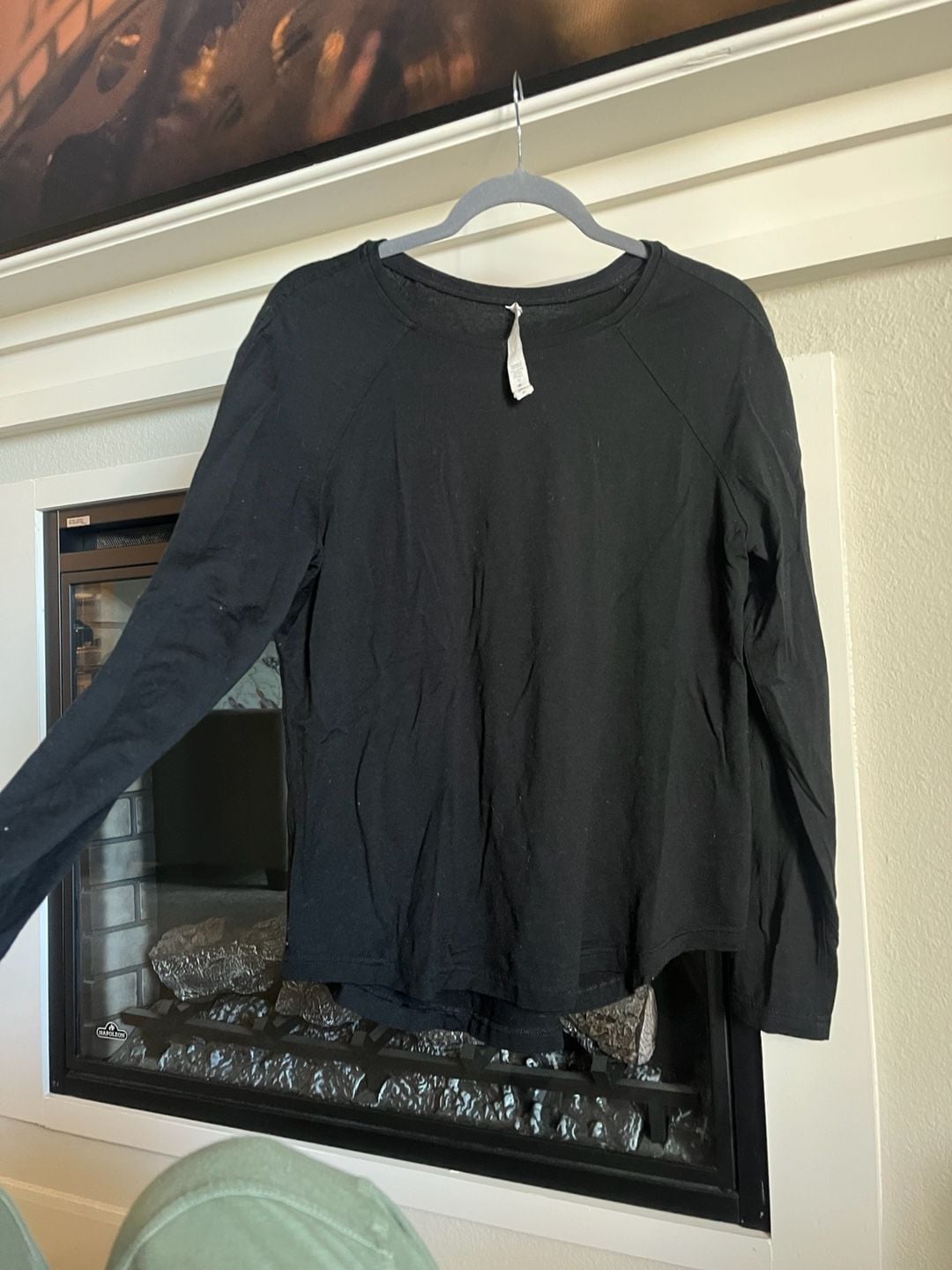 Lululemon Long Sleeve Shirt Size 12 Black Merino Wool Athletic 2