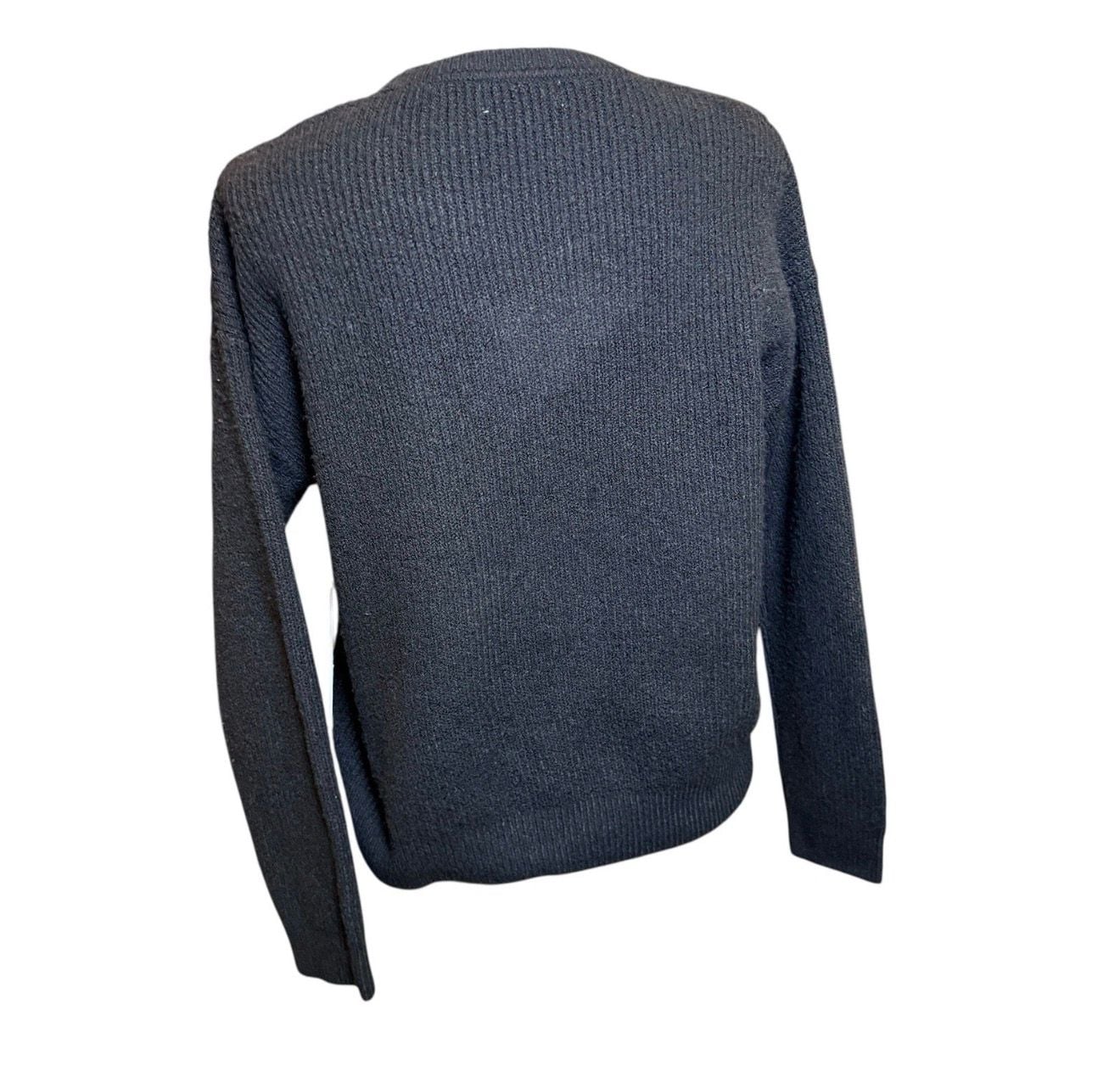 Calvin Klein Sequin Crew Neck Long Sleeve Sweater Black Size S 6