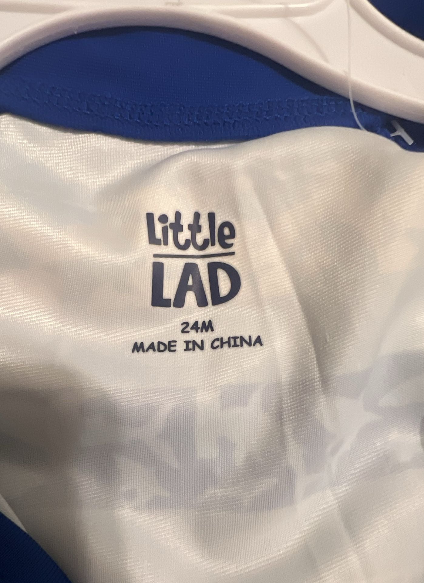 Little Lad Shark Rash Guard Swimsuit Size 24M Blue White 7